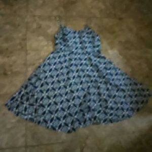 Blue designed dress